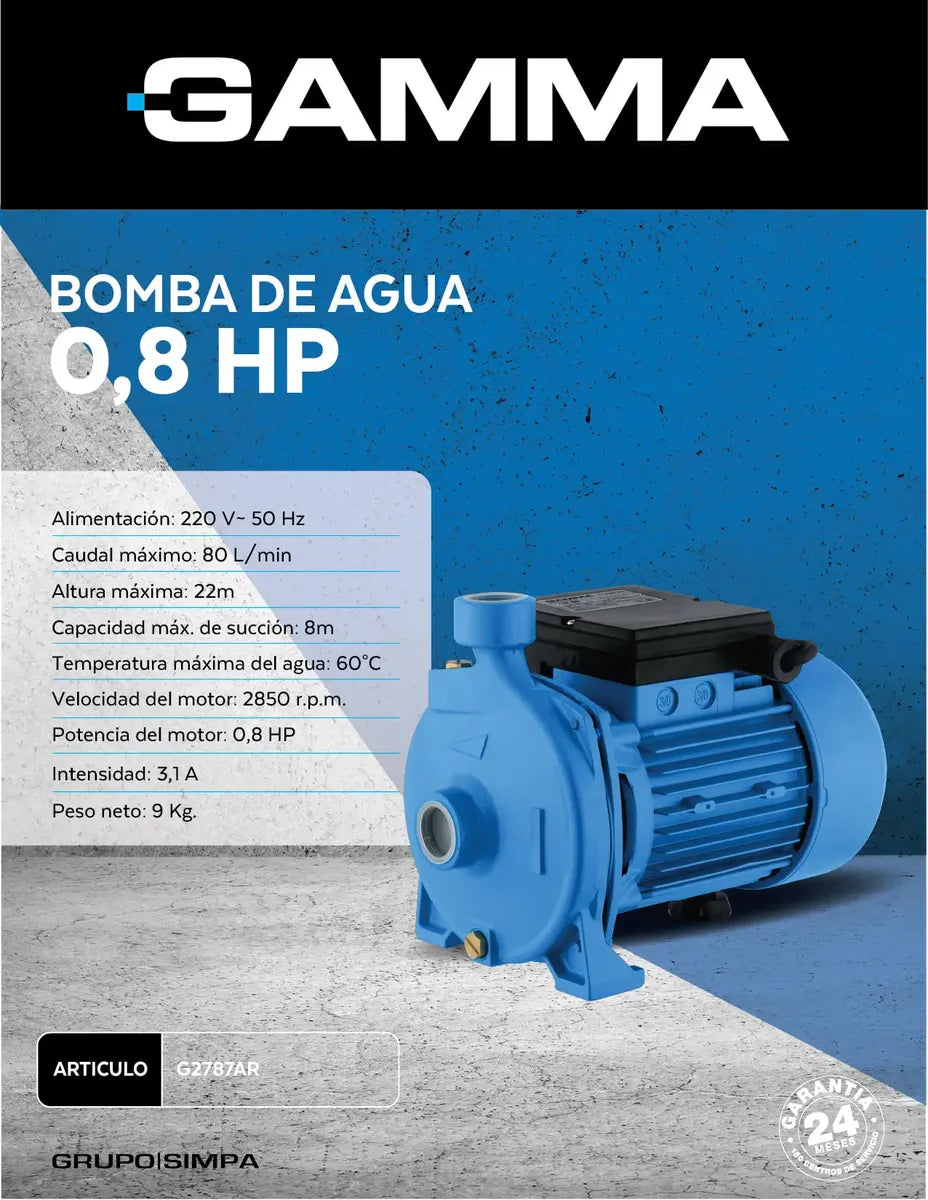 Bomba De Agua Centrífuga 0.8 Hp - G2787ar