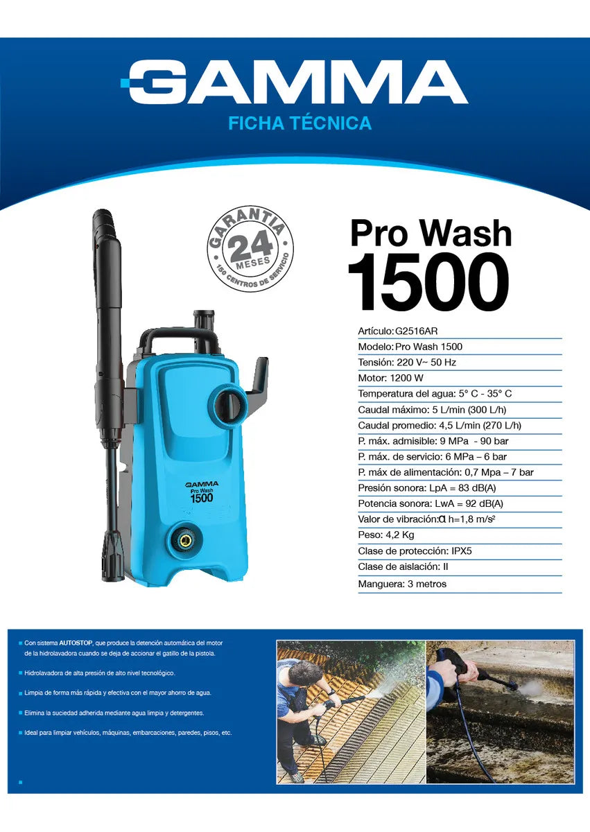 Hidrolavadora Gamma G2516ar 1200w Pro Wash 1500
