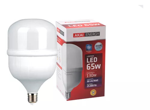 Lampara led serie T galponera 65w E40 fria blanco frío AKAI ENERGY
