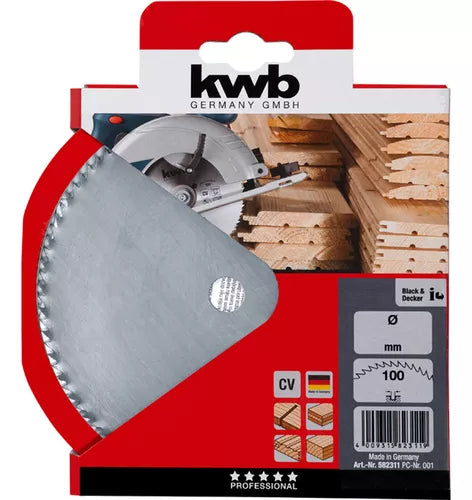 Disco de corte circular madera 160mm 100 dientes rex kwb