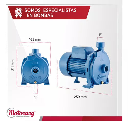Bomba centrífuga 0.5 Hp H Max. 18 Metros Motorarg