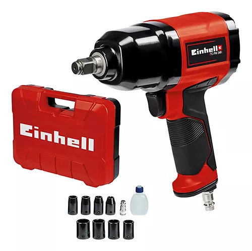 Llave pistola impacto neumatica 1/2" y tubos maletin TC-PW 340 Einhell