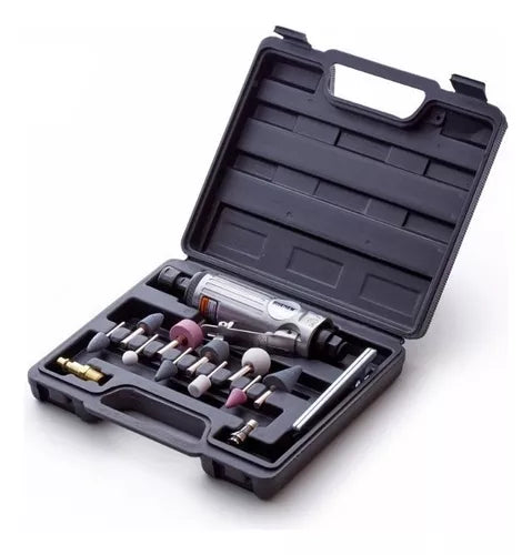 Amoladora recta neumática 1/4 en kit 16 piezas Bremen