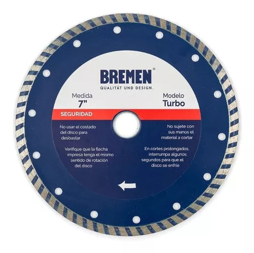 Disco diamantado porcelanato 180mm 7'' turbo fino Bremen