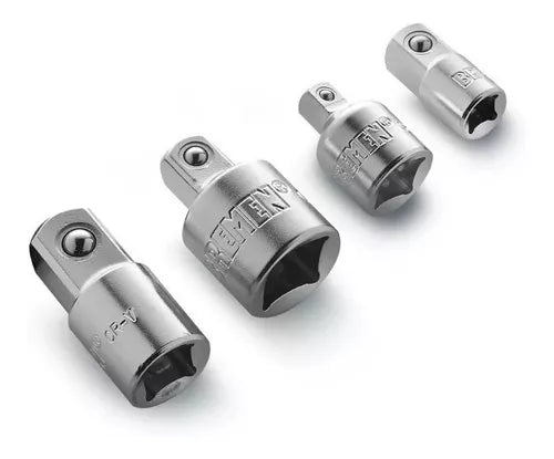 Juego adaptadores llaves tubo 4 piezas Enc 1/2'' 3/8'' 1/4'' 7159