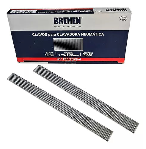 Clavos para clavadora neumatica 25MM X 5000 Unidades Bremen