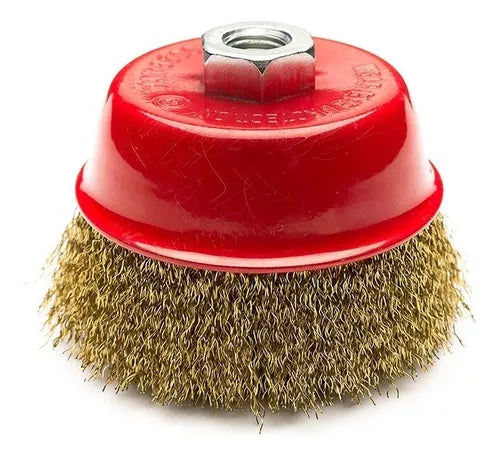 Cepillo copa acero p/ amoladora angular 115 Bremen 65mm rizado Bremen