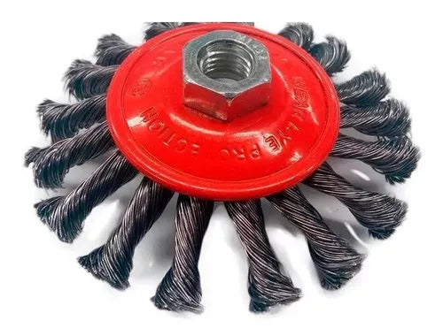 Cepillo cónico trenzado 4" amoladora 100MM Bremen