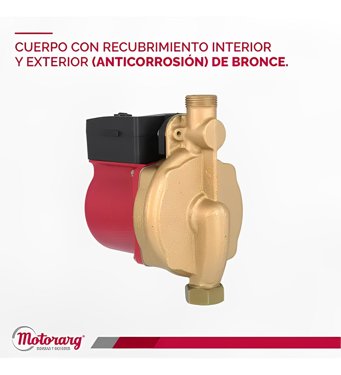 Bomba presurizadora cuerpo de bronce para 2 Baños tip 1 bronce Motorarg