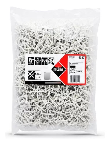Crucetas separador cerámica porcelanato 1.5mm 1000u Rubi