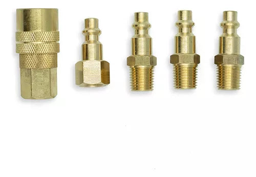 Set juego acople rápido neumática bronce 5 piezas Bremen