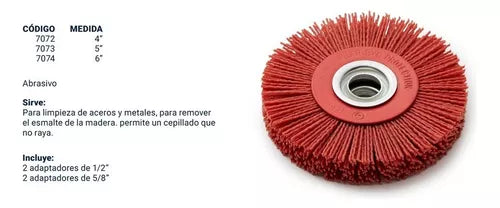 Cepillo circular nylon amoladora banco 150mm 6 PuLG 7074 Bremen