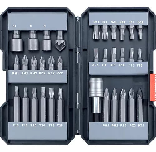 Juego set kit puntas hexagonal 1/4 34 piezas KWB