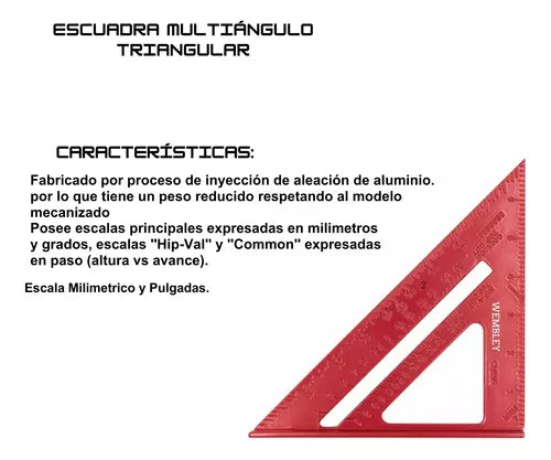 Escuadra Multiángulo Triangular Wembley 7648