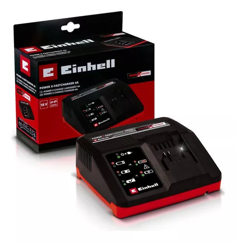 Cargador rápido 4A para baterías power x change 18v Einhell