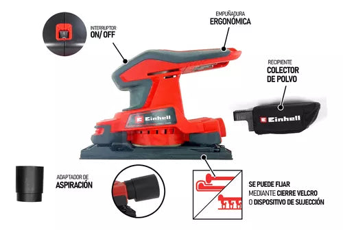 Lijadora orbital inalámbrica TC-0S 18/187 Li Solo Einhell