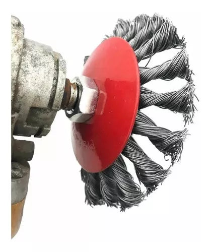 Cepillo cónico trenzado 4" amoladora 100MM Bremen