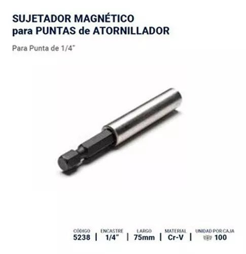 Sujetador para punta de atornillador magnetico 1/4 Bremen 5238