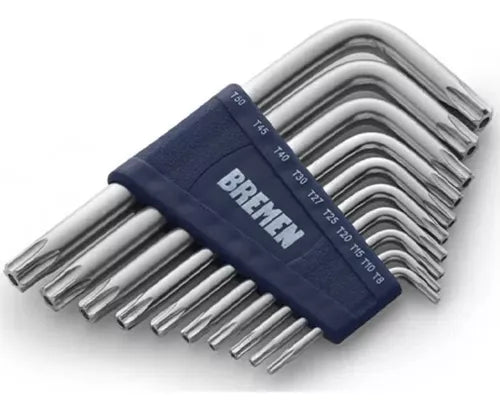 Juego de llaves tamper torx en L cortas 10 piezas 6906 Bremen