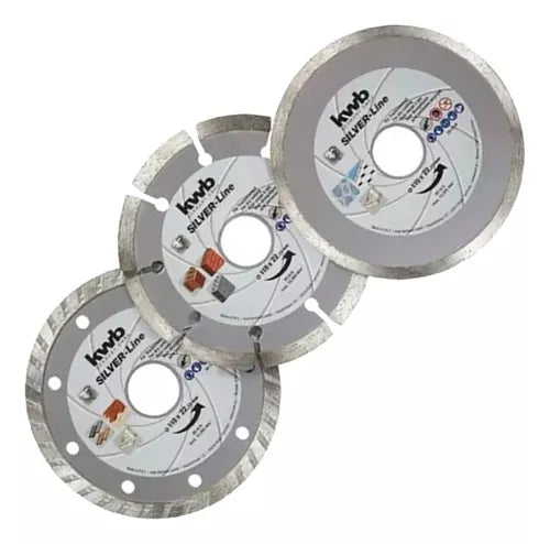 Discos de corte de diamante juego de 3 piezas KWB