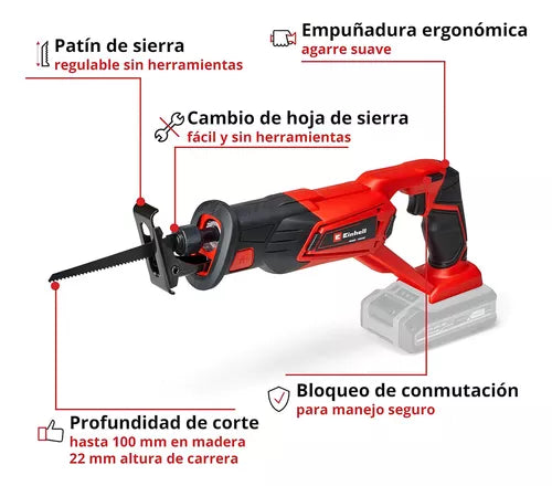 Sierra sable inalámbrica 18v TE-AP 18/22 LI-SOLO Einhell