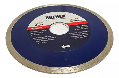 Disco corte diamantado continuo 4 ½ humedo Bremen