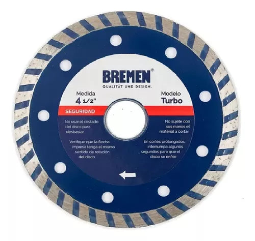 Disco diamantado porcelanato 180mm 7'' turbo fino Bremen
