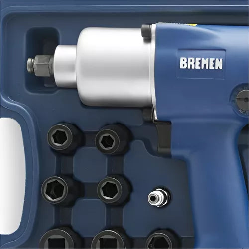 Llave pistola impacto neumática 1/2 760nm con 15 piezas Bremen
