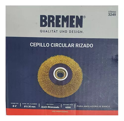 Cepillo circular 4 amoladora acero bronceado rizado 3249 Bremen