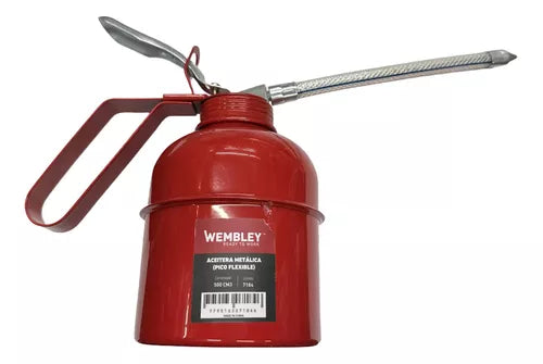 Aceitera manual metalica pico flexible 500cc Wembley 7184