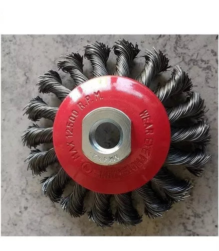 Cepillo cónico trenzado 4" amoladora 100MM Bremen