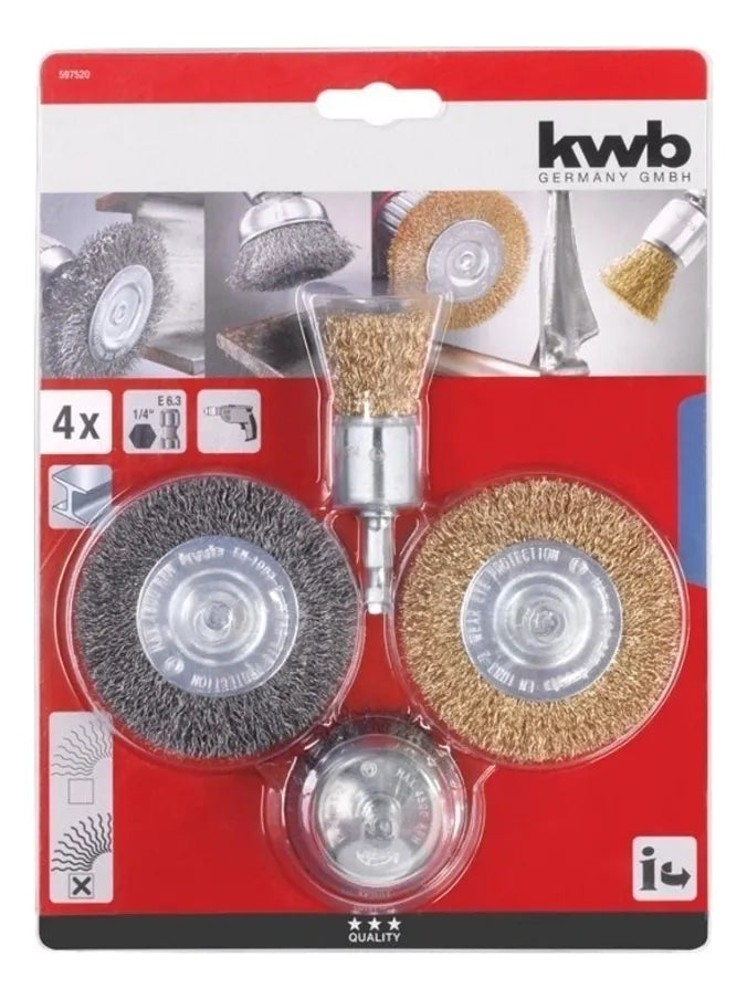 Set Cepillos Desbaste Taladro Metal Madera Kwb 49597520